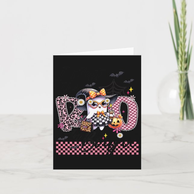 Jag Lade Boo I Boujee Söt Spök Leopard Boujie  Kort (Framsida)
