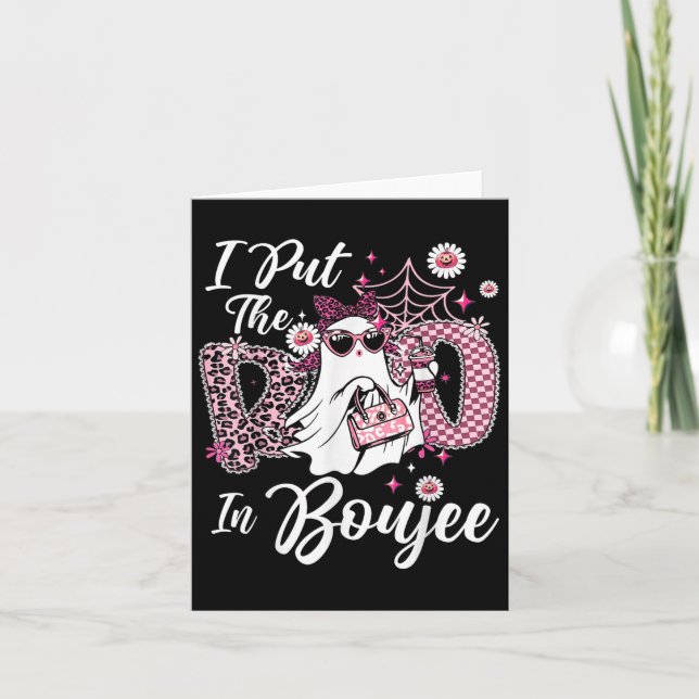 Jag Lade Boo I Boujee Spöke Rolig Nk Leopard Hal Kort (Framsida)