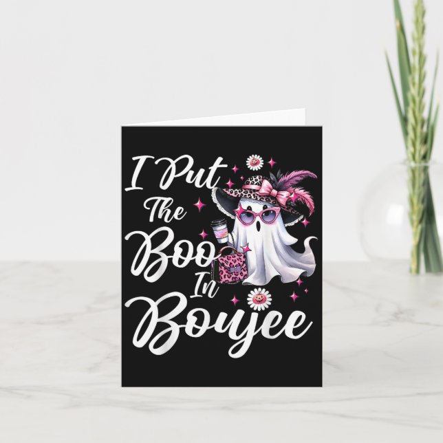 Jag Lade Boo I Boujee Spöke Rolig Nk Leopard Hallo Kort (Framsida)