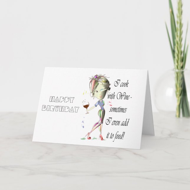 Jag lagar mat med Vin, ibland tillsätter jag mat m Kort (Framsida)