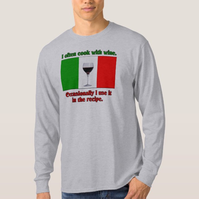 Jag lagar mat ofta med vin tee shirt (Framsida)