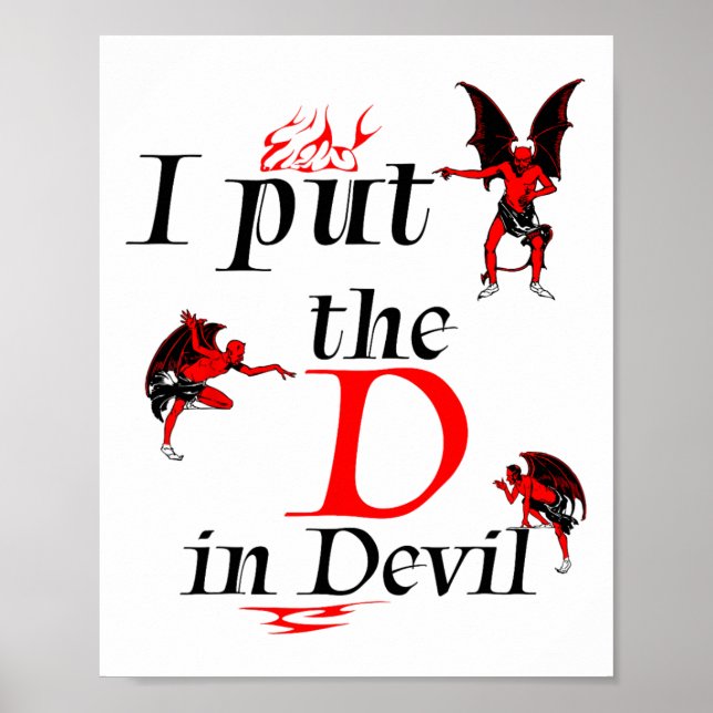 Jag lägger D i Djävulen och matchar lite lustig Ha Poster (Framsidan)