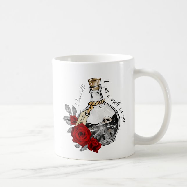 Jag lägger en stavning på dig - Kärlek med Döskall Kaffemugg (Höger)