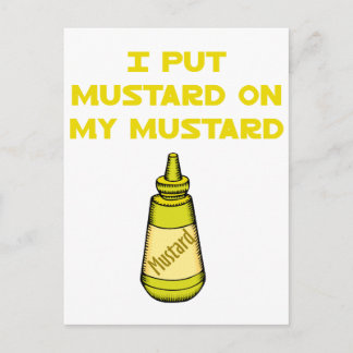 Jag lägger mustard på min mustard vykort