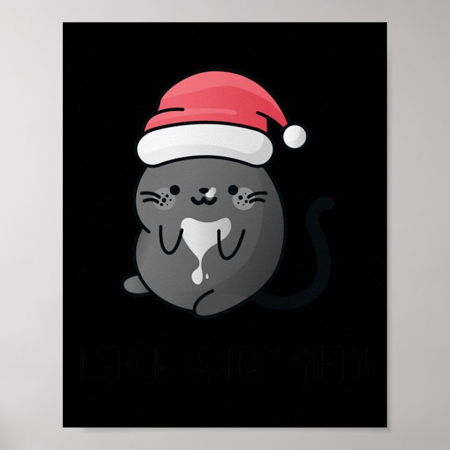 Jag lagrar jultomtens gåvor - katt Mysigt mystisk  Poster (Framsidan)