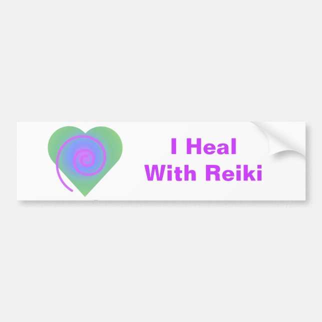 Jag läker med Reiki Bumper Sticker Bildekal (Framsidan)
