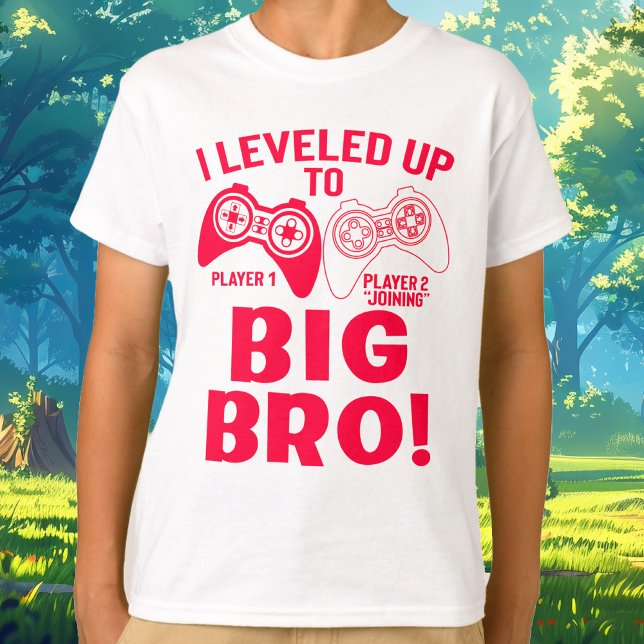"JAG LÄMNADE UPP TILL STORA BRO! Spel Baby Reveal T Shirt (Big Bro Tee)