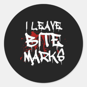 Jag Lämnar Bita Marks Roligt Halloween Vampire Blo Runt Klistermärke