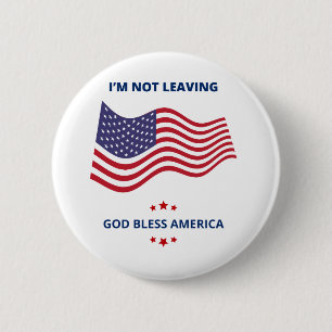 Jag Lämnar Inte Gud Välsigne Amerika Knapp USA