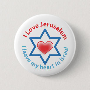 Jag lämnar min hjärta i Israel - jag älskar Knapp