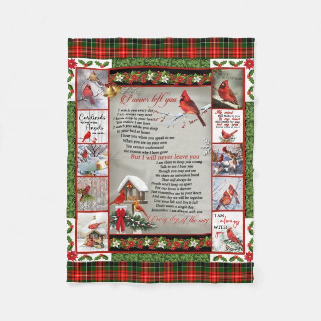 Jag Lämnat dig aldrig, julkardinal Quilt Blanket Fleecefilt (Framsidan)