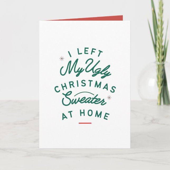 Jag Lämnat min lilla Julafton-sötare hemma i Julaf Kort (Framsida)