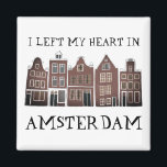 Jag Lämnat mitt hjärta i Amsterdams Holland Canal  Magnet<br><div class="desc">Dekorera ditt hem med den här söta, visköska Amsterdammagneten i mönster. Gör en underbar uppvärmning, födelsedag eller bröllop! Du kan anpassa den och även ändra eller lägga till text. Kolla min butik för mycket mer färg och mönster! Och fler matchande objekt som t.ex. totes, klistermärken och T. Säg till om...</div>