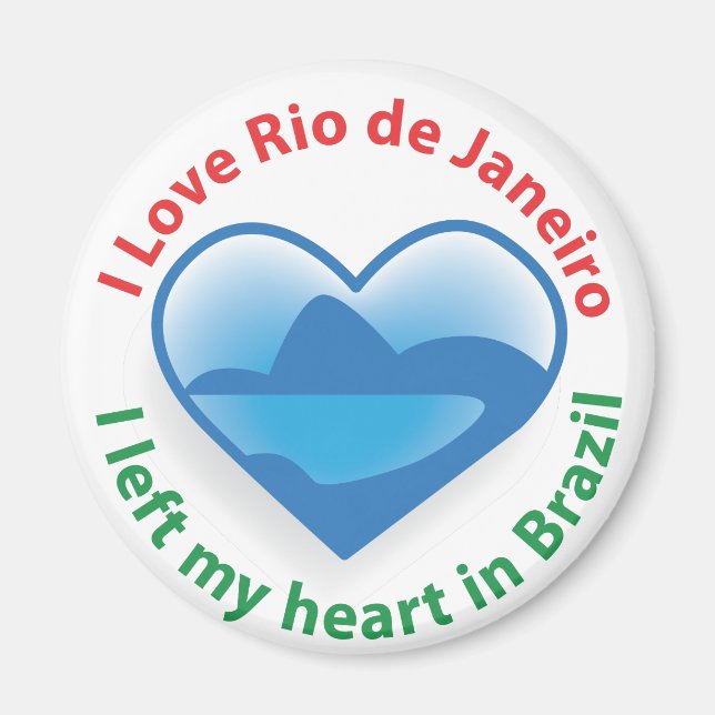 Jag Lämnat mitt hjärta i Brasilien - i Kärlek Rio  Magnet (Framsidan)