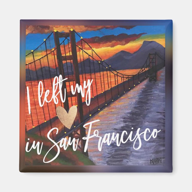 "Jag Lämnat mitt hjärta i San Francisco" "Fridge M Magnet (Framsidan)