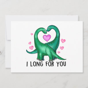 Jag längtar efter dig rolig dinosaurie Alla hjärta Julkort
