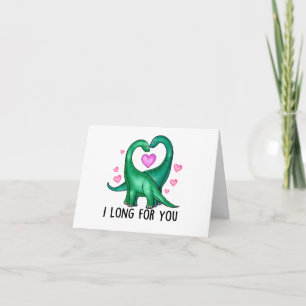 Jag längtar efter dig rolig dinosaurie Alla hjärta Kort