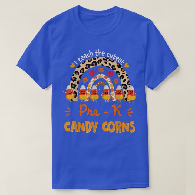 Jag lär candy corn PreK Teacher Hallow T Shirt (Design framsida)