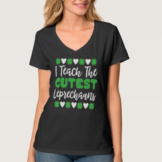 Jag lär Leprechaunsen Lärare St Patrick. T Shirt (Framsida)