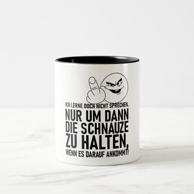JAG LÄR MIG ÄNDÅ INTE ATT TALA Två-Tonad MUGG (Center)