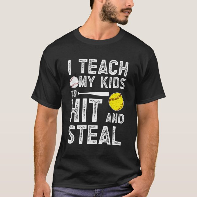 Jag lär mig att Slå och stjäl baseball-softball Pa T Shirt (Framsida)