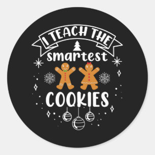 Jag lär mig den smartaste cookies Teacher-julen Runt Klistermärke