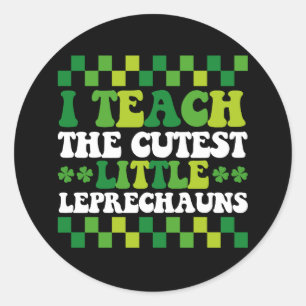 Jag lär mig Leprechaunsens närmaste lärare Runt Klistermärke