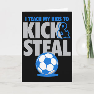 Jag lär mina barn att sparka och stjäla rolig fotb kort