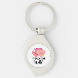 Jag lär ut de vänligaste hjärtan swirl silverfärgad nyckelring