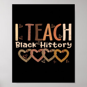 Jag lär ut svart historia hjärta penna Afro afrika Poster
