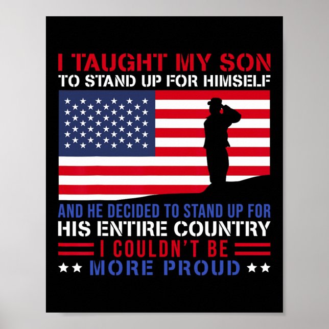 Jag lärde min son att stå stolt Militär mamma Poster (Framsidan)
