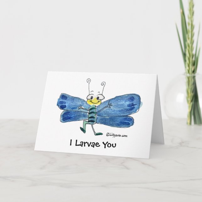 Jag larver dig så MUSH Butterfly Valentiness Card Tack Kort (Framsida)