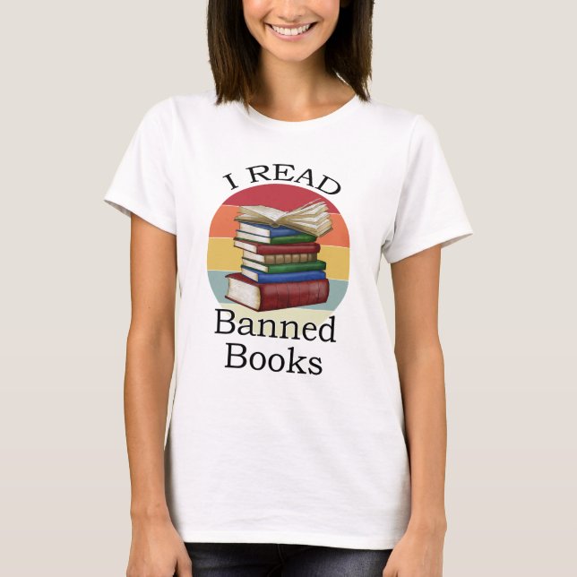 Jag läser Bannad Bokar-bibliotekarie Bookworm Bok  T Shirt (Framsida)