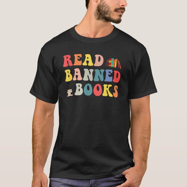 Jag läser Bannad Bokar Reader Bookworm T Shirt (Framsida)