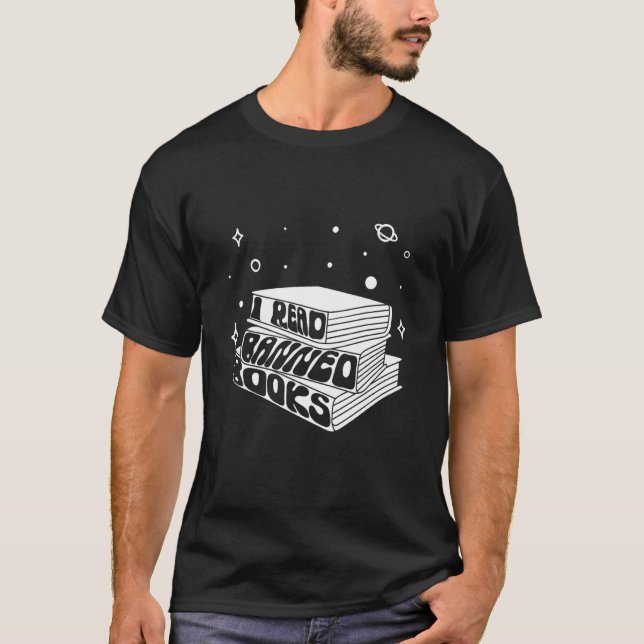 Jag läser Bannade Bokar Bok-läsare T Shirt (Framsida)