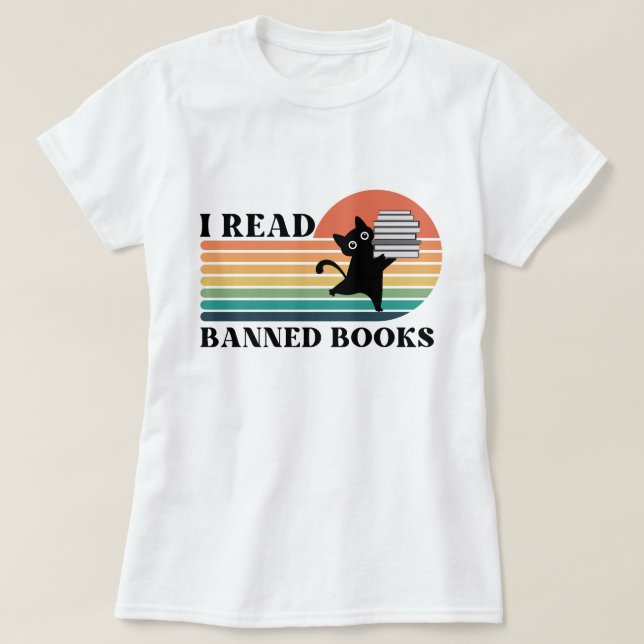 Jag läser Bannade Bokar Readers T Shirt (Design framsida)