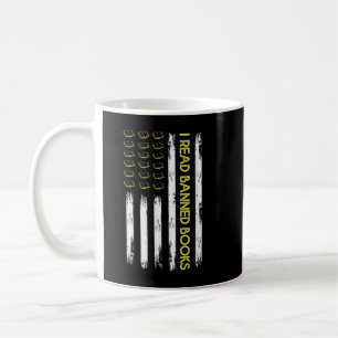 Jag läser Banngarin Bokar Retro USA flagga Reading Kaffemugg