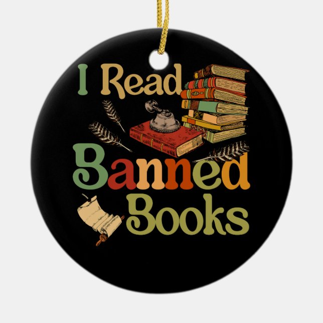 Jag läser Banngarin Bokar Week-bibliotekarien FREO Julgransprydnad Keramik (Framsidan)