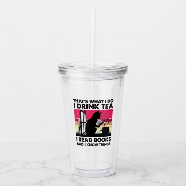 Jag läser böcker och jag vet saker take away mugg (Framsida)