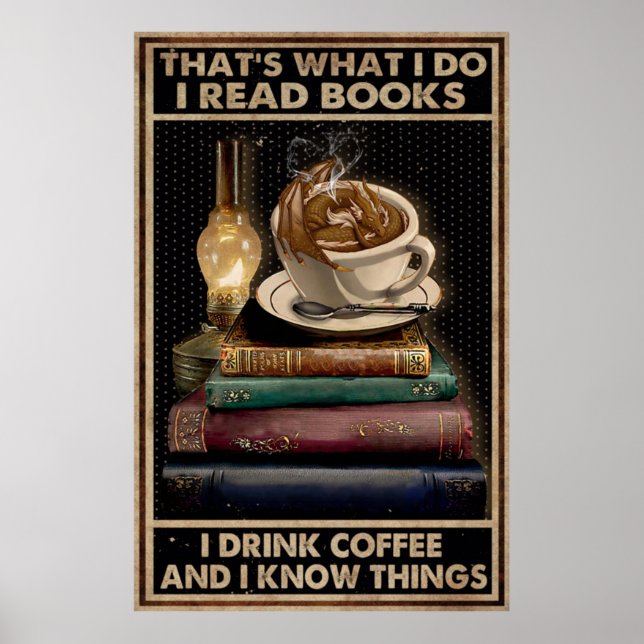 Jag läser Bok och dricker kaffe Poster (Framsidan)