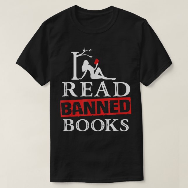 Jag läser Bokar förbjuden - nationalbiblioteksveck T Shirt (Design framsida)