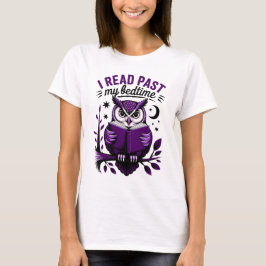 Jag läser förbi min läggdags Rolig uggla Bokälskar T Shirt