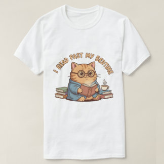 Jag Läser Förbi Min Sänggåendet Söt Läsande Katt T Shirt