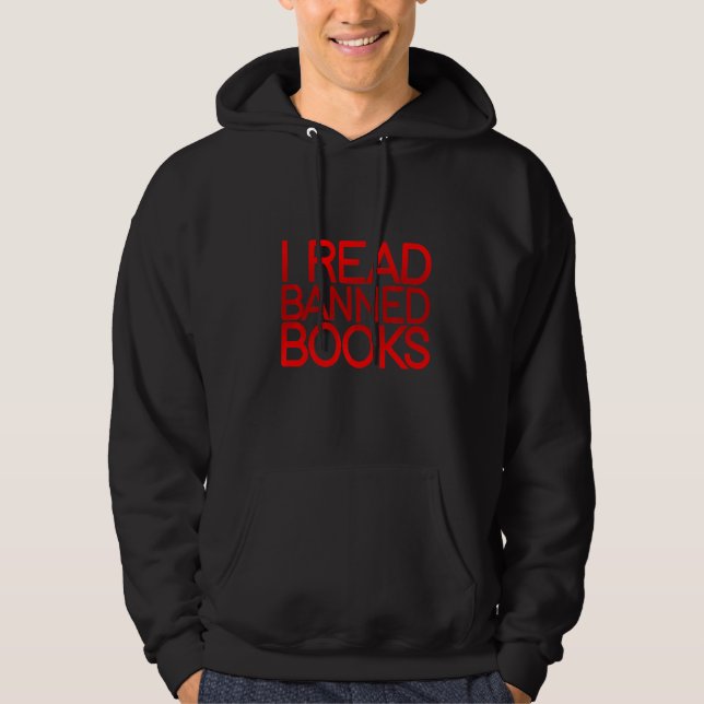 Jag läser förbjuden Bokar Hoodie (Framsida)