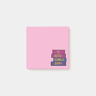 Jag läser förbjuden Bokar Post-it Block