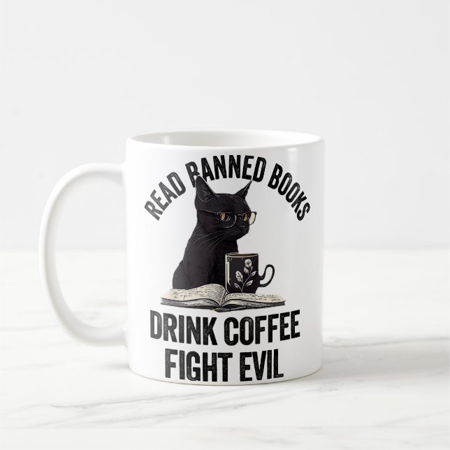 Jag läser förbjudna böcker Älskare BookWorm Kärlek Kaffemugg (Vänster)