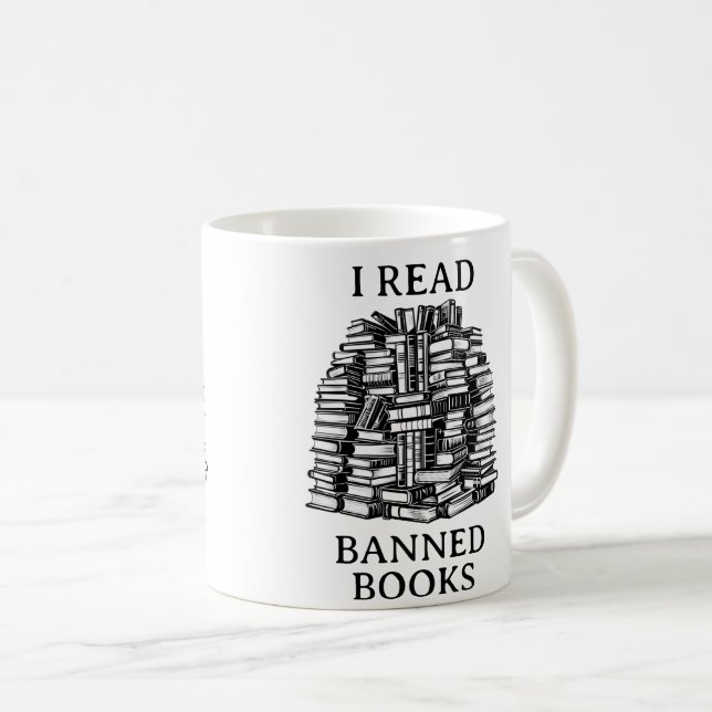Jag läser förbjudna böcker kaffemugg (Framsida höger)