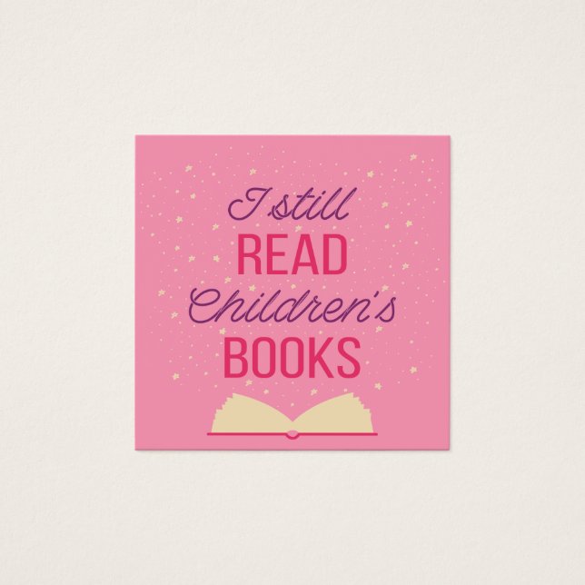 Jag läser fortfarande Barns Bokar III Fyrkantigt Visitkort (Framsida)
