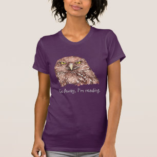Jag läser! Grumpy Uggla Humor Citat Tee Shirt