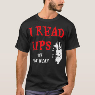 Jag läser Läppar Döv Shirt Roligt Döv Shirt Funny  T